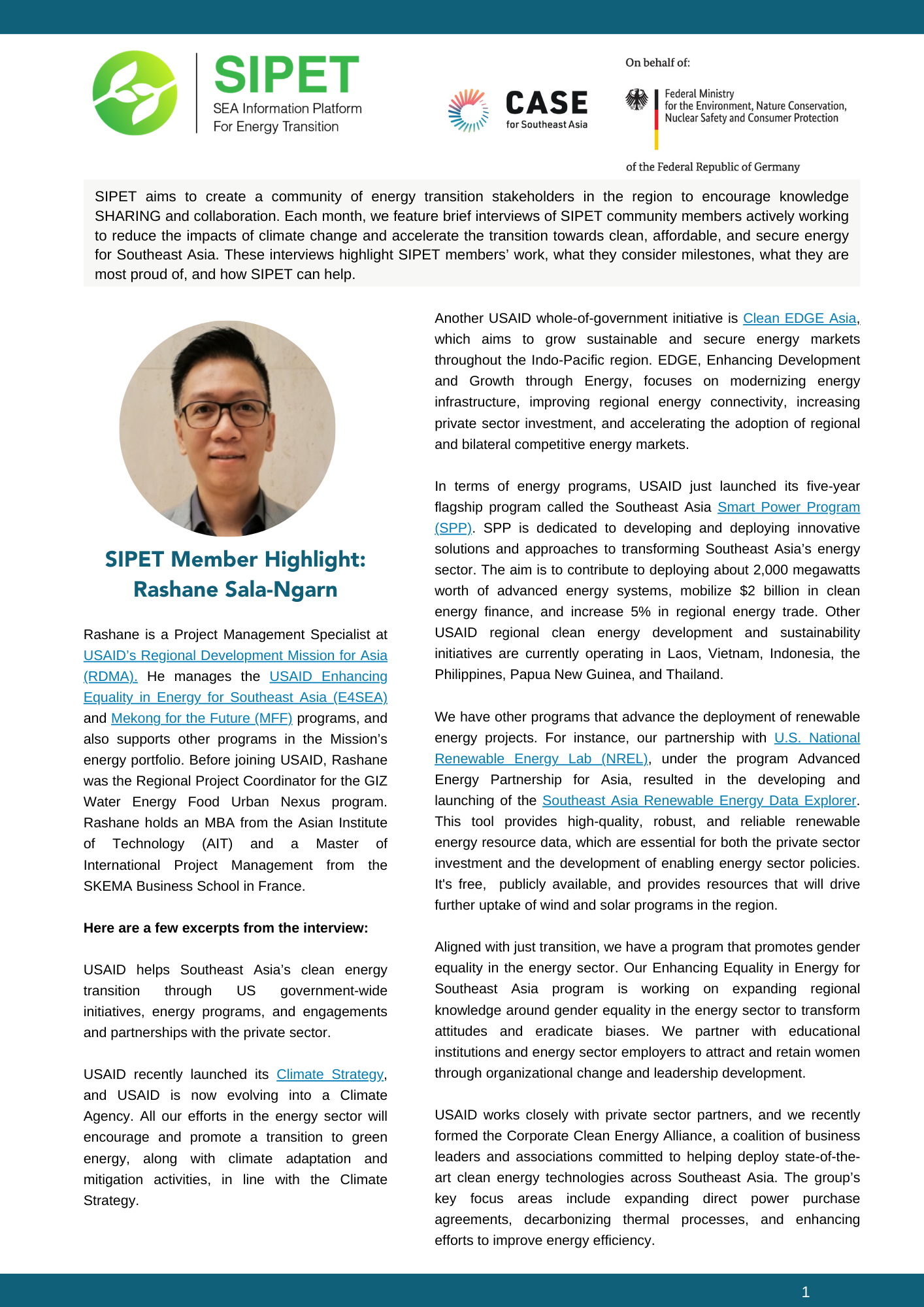 SIPET Member Highlight: Rashane Sala-Ngarn